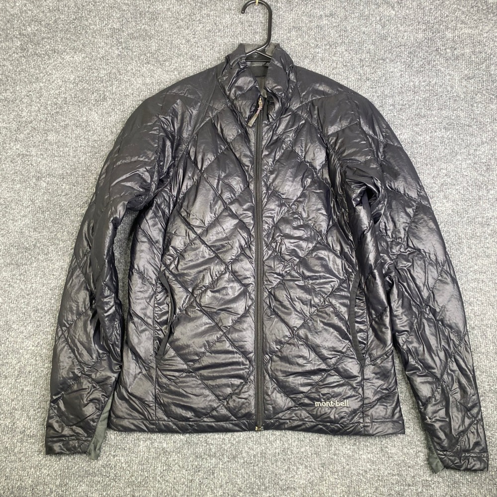 Montbell Women Black Diamond Quilted Goose Down Jacket Full Zip Small 2301132